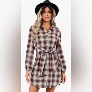 Adorable light weight flannel shirt dress ~ new w tags